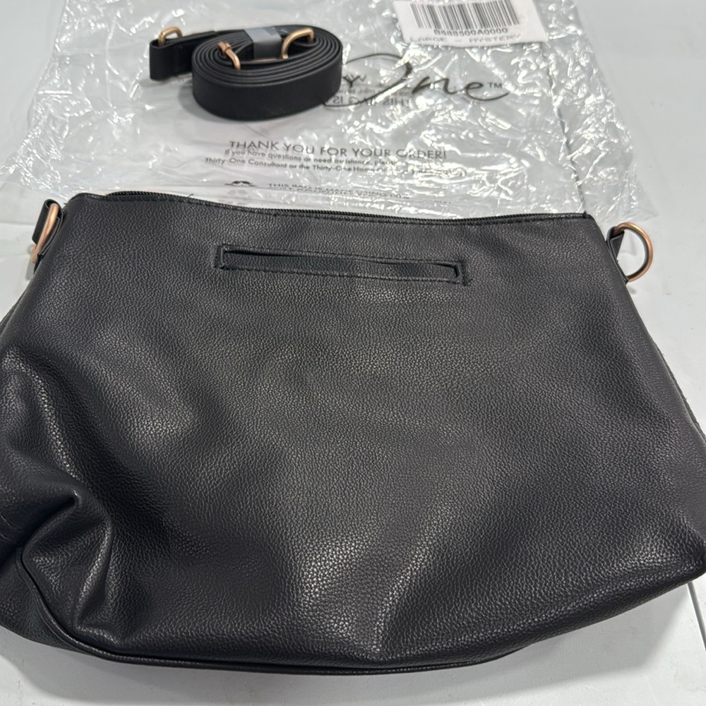 Thirty-One Black Crossbody Bag NWOT - Picture 4 of 7